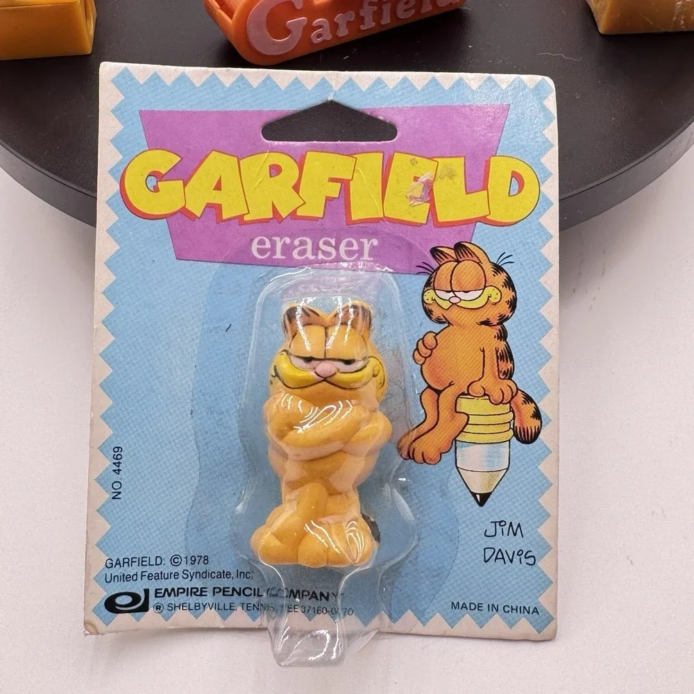 Vintage Garfield Cat 1978 Pencil Set Of 11 Erasers & Sharpeners Empire Berol USA